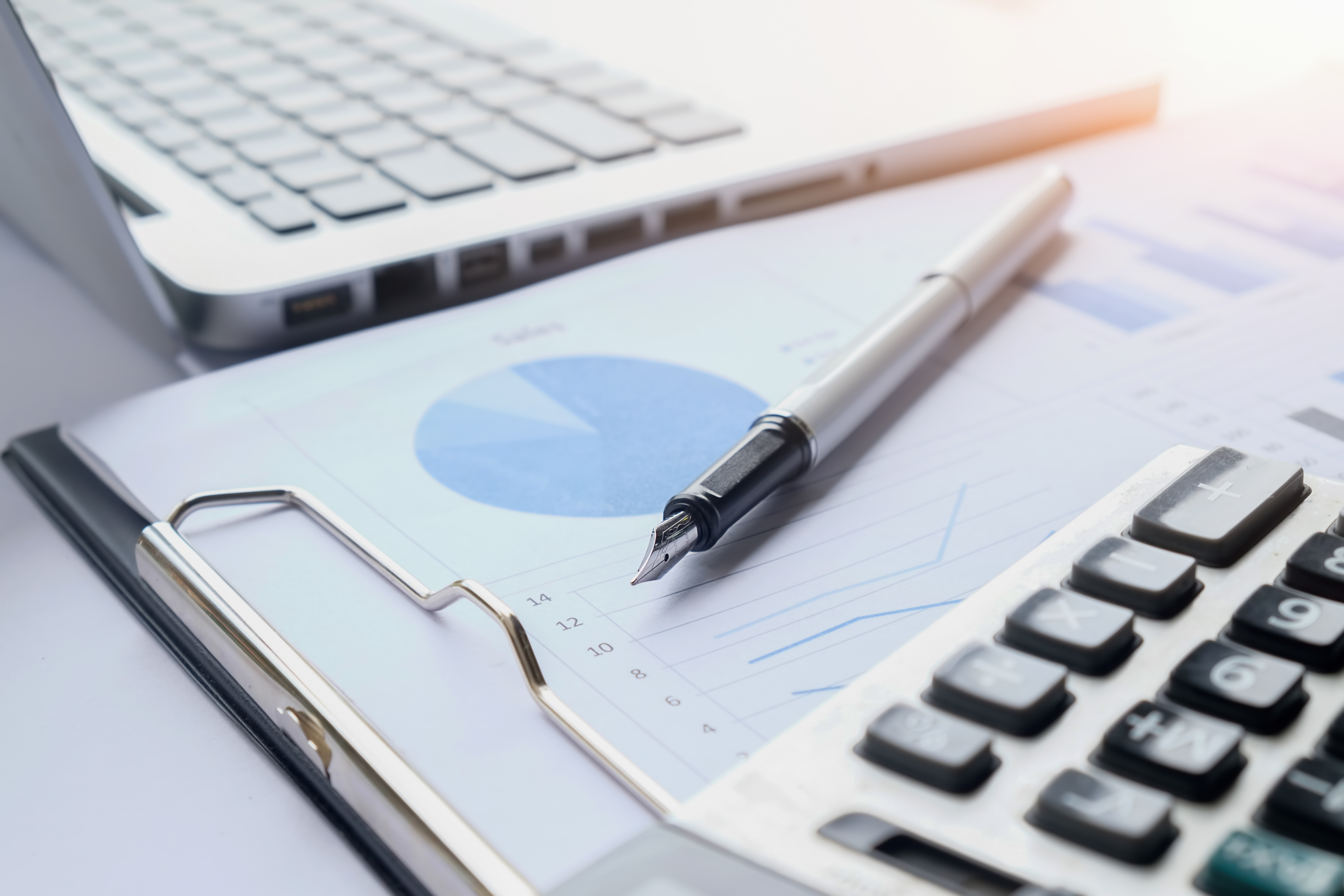 business concept with copy space. office desk table with pen foc